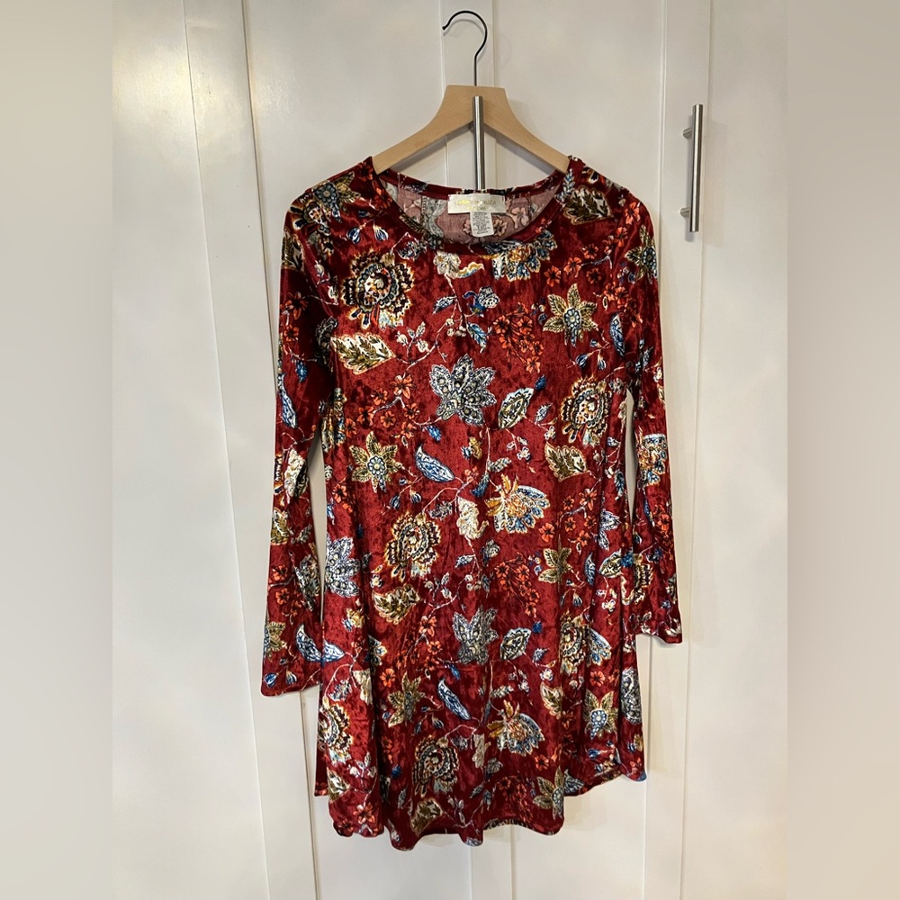 Love Kuza floral velvet longsleave dress